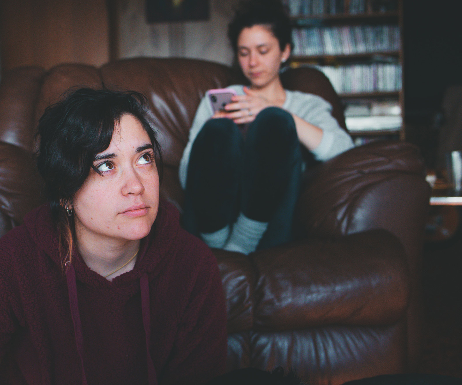 woman looking disgusted in thought