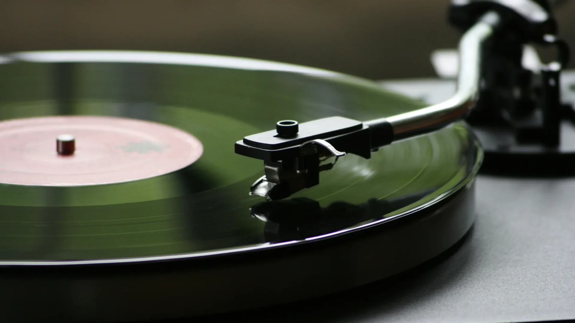a record player playing a record