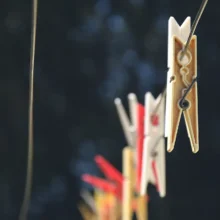 clothespins on a line