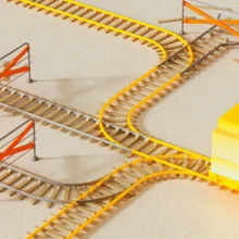 toy train tracks spreading out in many directions and some are dead ends