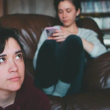 woman looking disgusted in thought