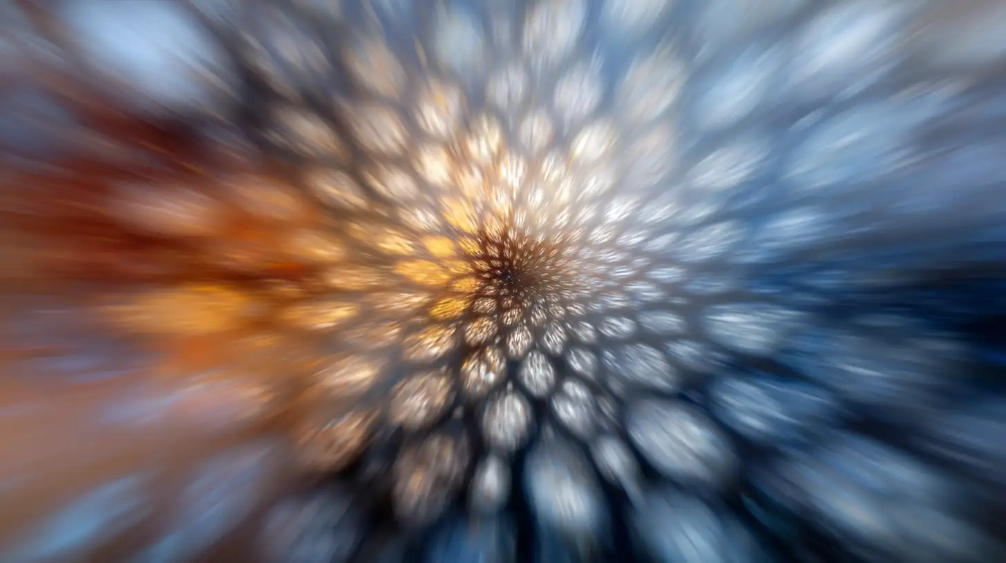 a pattern of radiating light around a core