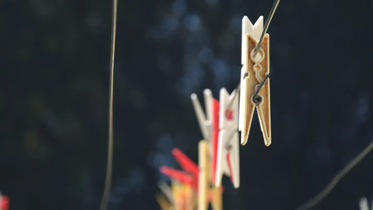 clothespins on a line